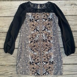 Beautiful Long Sleeve Dress by Maurice’s Size Medium Round Lace Neckline